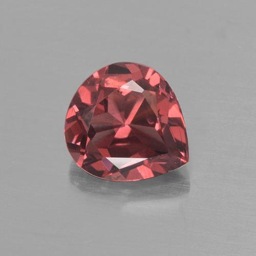Granada rodolita vermelho natural 0,75ct, formato de pêra, VS