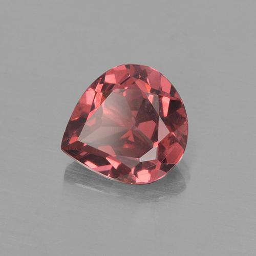 Granada rodolita vermelho natural 0,75ct, formato de pêra, VS