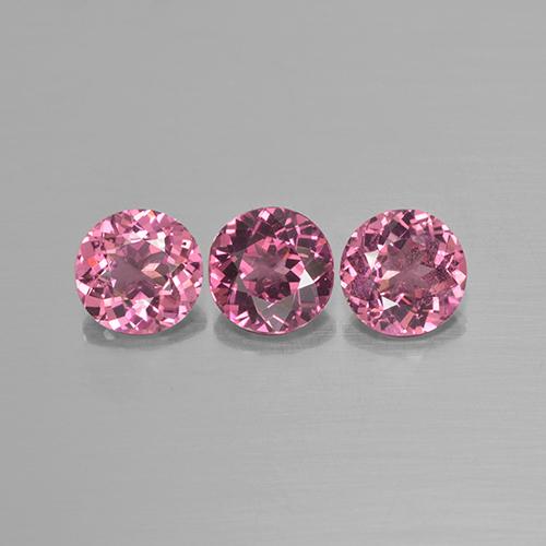 Pedras preciosas de granada rodolita rosa natural de 2,22 ct, corte redondo, VS
