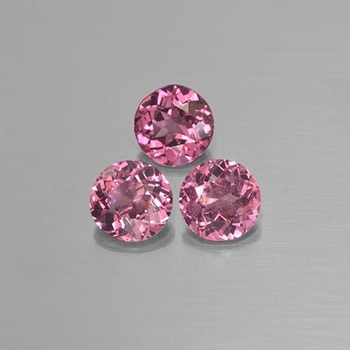 Pedras preciosas de granada rodolita rosa natural de 2,22 ct, corte redondo, VS