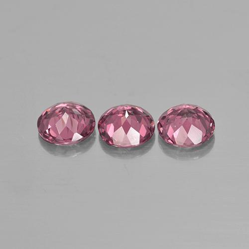 Pedras preciosas de granada rodolita rosa natural de 2,22 ct, corte redondo, VS
