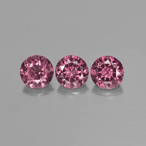 Pedras preciosas de granada rodolita rosa natural de 2,62 ct, corte redondo, VS