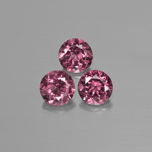 Pedras preciosas de granada rodolita rosa natural de 2,62 ct, corte redondo, VS