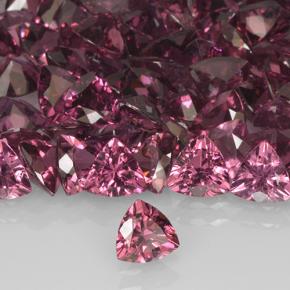 Granada rodolita vermelho natural 0,51ct, trillion, VS