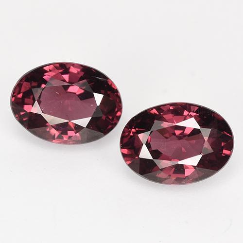 Pedras preciosas de granada rodolita vermelho natural de 2,33 ct, corte oval, VS
