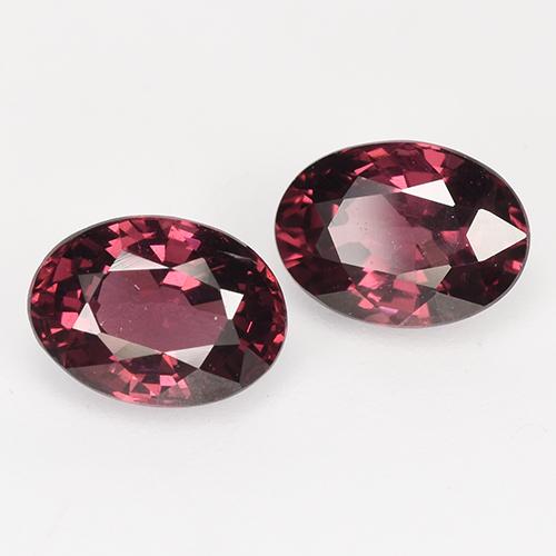 Pedras preciosas de granada rodolita vermelho natural de 2,33 ct, corte oval, VS