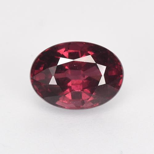 Granada rodolita vermelho natural 1,37ct, corte oval, VS