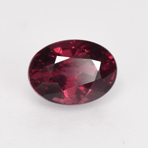 Granada rodolita vermelho natural 1,37ct, corte oval, VS