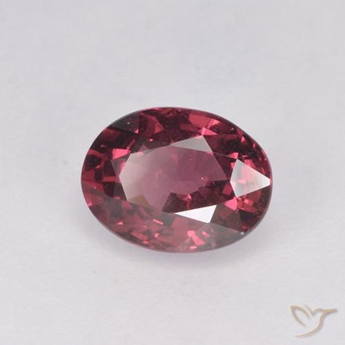 Rodolita Granada framboesa vermelha Natural 1.16ct, Corte Oval, VS