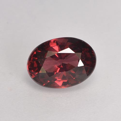 Rodolita Granada Vermelho escuro Natural 1.24ct, Corte Oval, VS