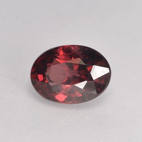 Rodolita Granada Vermelho escuro Natural 1.24ct, Corte Oval, VS