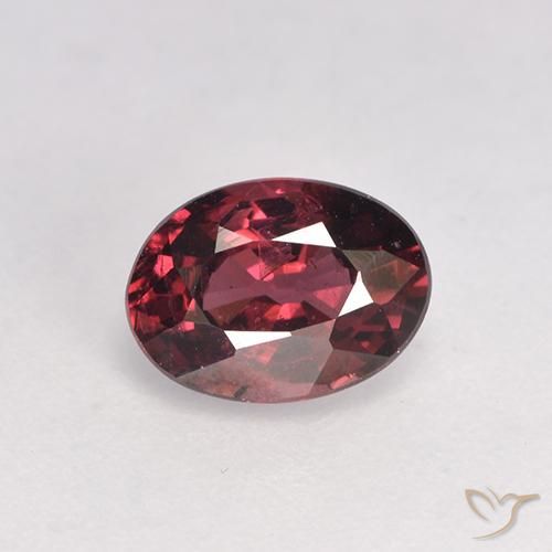 1.03ct Natural vermelho médio rodolita granada, oval, VS