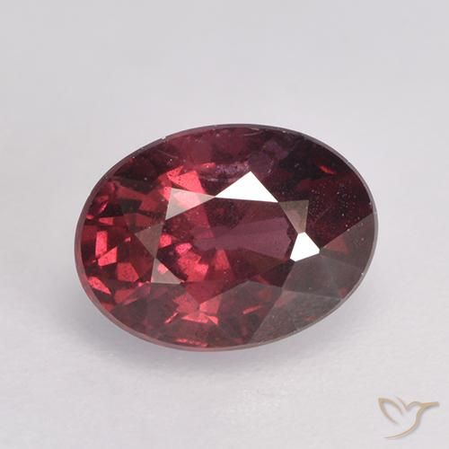 1.25ct Natural Vermelho médio-escuro rodolita granada, oval, VS