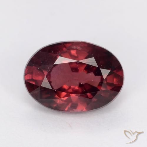 1.03ct Natural vermelho médio rodolita granada, oval, VS