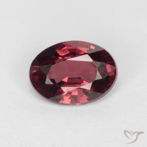 0.97ct Natural vermelho médio rodolita granada, oval, VVS-VS