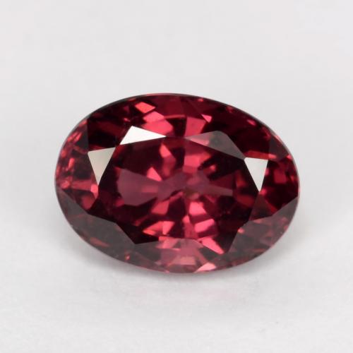 Rodolita Granada Vermelho escuro Natural 1.15ct, Corte Oval, VS