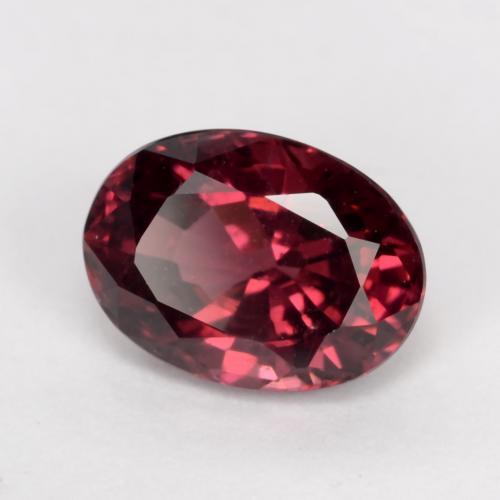 Rodolita Granada Vermelho escuro Natural 1.15ct, Corte Oval, VS
