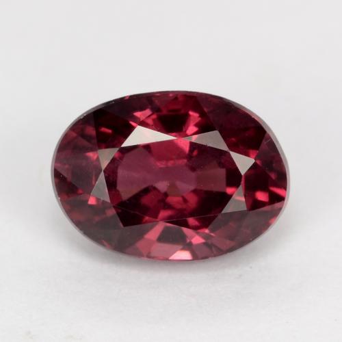 Rodolita Granada framboesa vermelha Natural 1.27ct, Corte Oval, VS