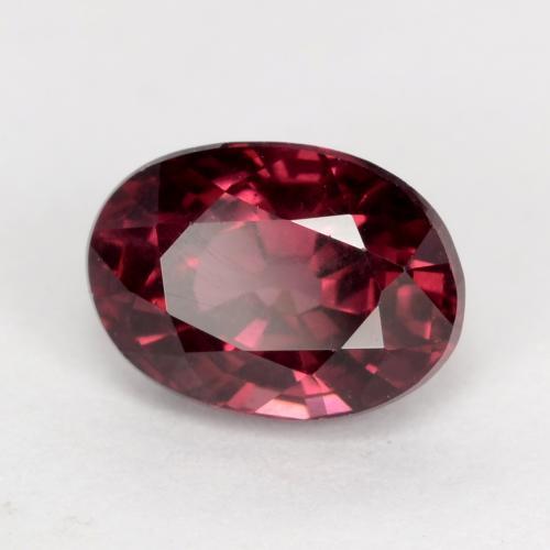 Rodolita Granada framboesa vermelha Natural 1.27ct, Corte Oval, VS