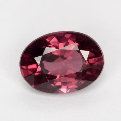 Granada rodolita roxo natural 1,09ct, corte oval, VS