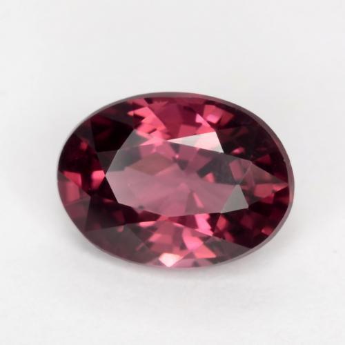 Granada rodolita roxo natural 1,09ct, corte oval, VS