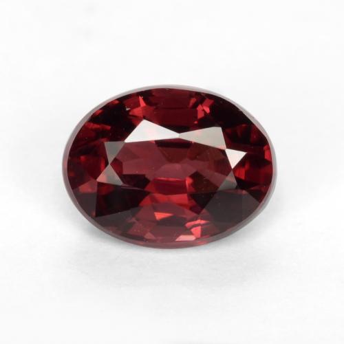 Granada rodolita vermelho natural 1,10ct, corte oval, VS