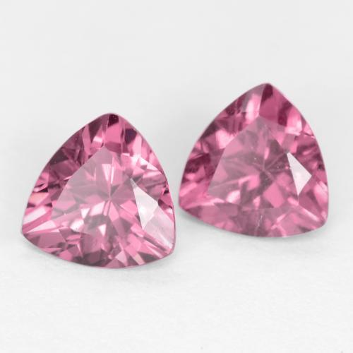 Pedras preciosas de Rodolita Granada Roxo rosado natural de 1.09 ct, Trilhão, VS