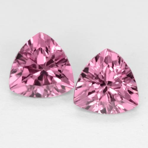 Pedras preciosas de granada rodolita roxo natural de 1,09 ct, trillion, VS