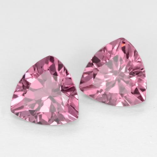 Pedras preciosas de granada rodolita roxo natural de 1,09 ct, trillion, VS