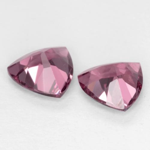 Pedras preciosas de granada rodolita roxo natural de 1,09 ct, trillion, VS