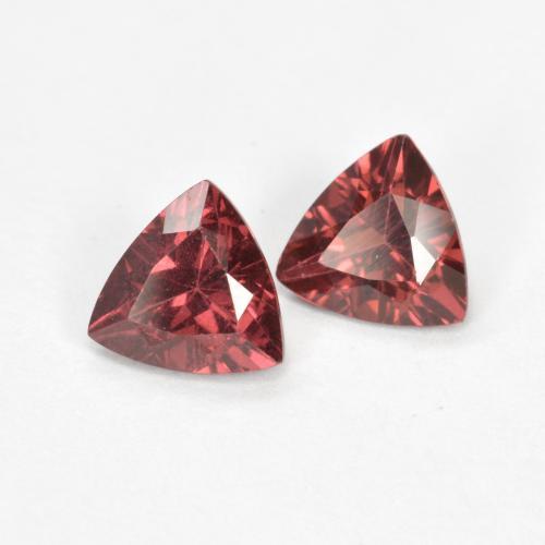 Pedras preciosas de granada rodolita vermelho natural de 1,02 ct, trillion, VS