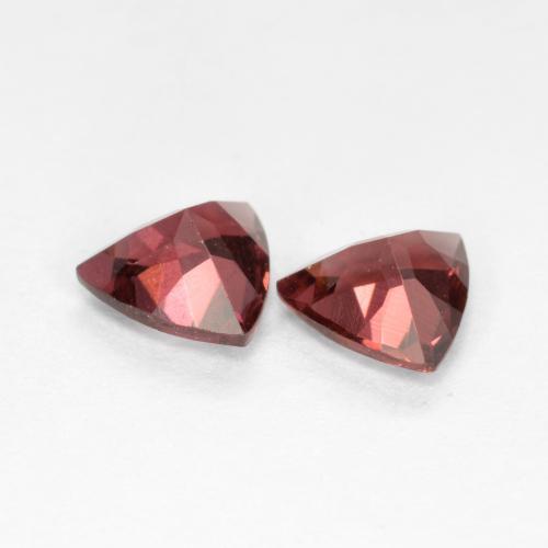 Pedras preciosas de granada rodolita vermelho natural de 1,02 ct, trillion, VS