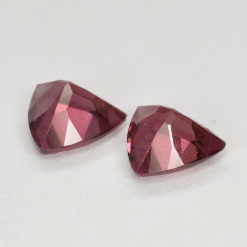 Pedras preciosas de granada rodolita roxo natural de 1,02 ct, trillion, VS