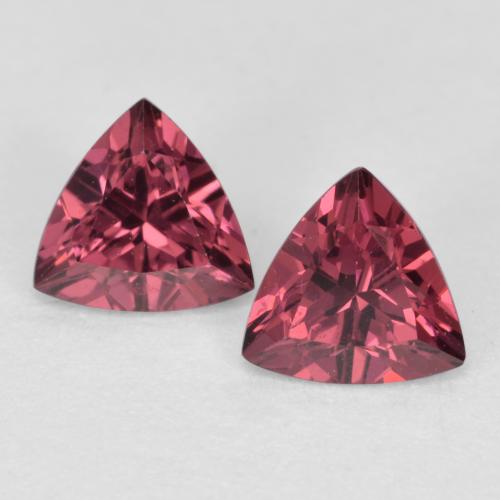 Pedras preciosas de granada rodolita roxo natural de 1,13 ct, trillion, VVS-VS