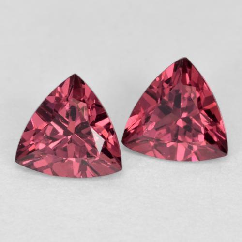 Pedras preciosas de granada rodolita roxo natural de 1,13 ct, trillion, VVS-VS