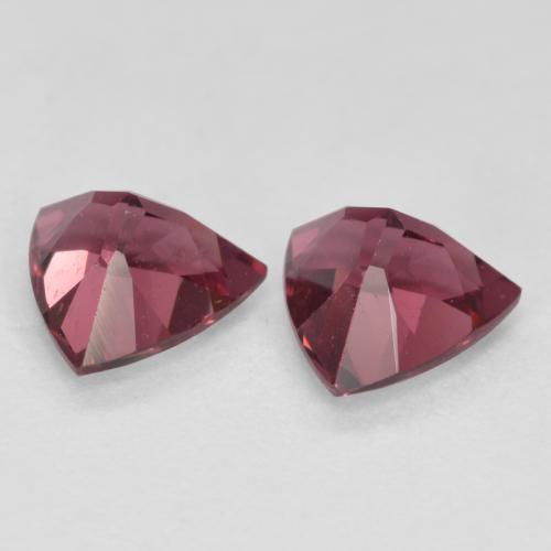 Pedras preciosas de granada rodolita roxo natural de 1,13 ct, trillion, VVS-VS