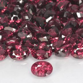 Granada rodolita vermelho escuro natural 1,24ct, corte oval, VVS-VS
