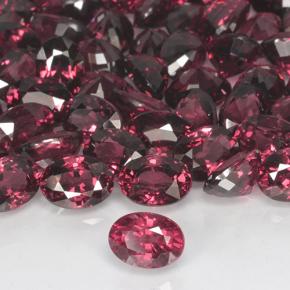 Granada rodolita vermelho escuro natural 1,24ct, corte oval, VVS-VS