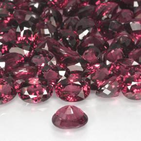 Granada rodolita vermelho escuro natural 1,24ct, corte oval, VVS-VS