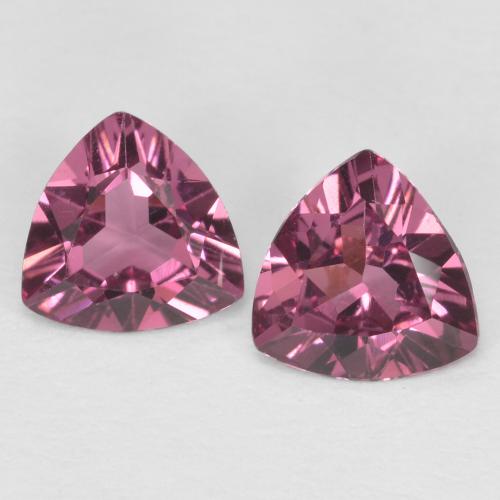 Pedras preciosas de granada rodolita roxo natural de 0,86 ct, trillion, VVS-VS
