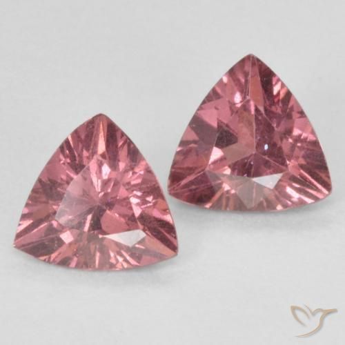 Pedras preciosas de rodolita granada vermelho médio natural de 0.83 ct, Trilhão, VVS-VS