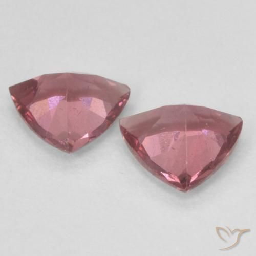 Pedras preciosas de rodolita granada vermelho médio natural de 0.83 ct, Trilhão, VVS-VS