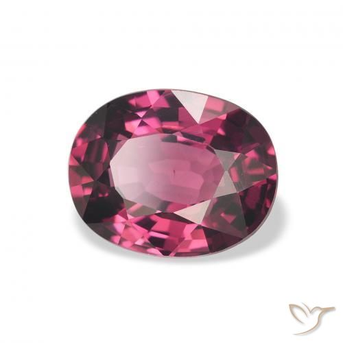 Granada rodolita roxo natural 2,27ct, corte oval, VVS-VS