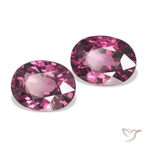 Pedras preciosas de rodolita granada roxo médio natural de 4.38 ct, oval, VVS-VS