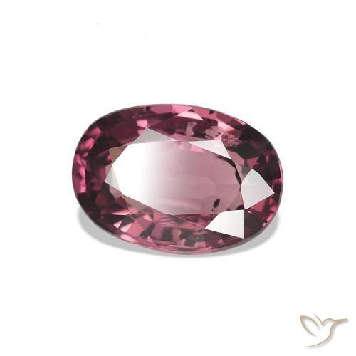 Rodolita Granada Roxo avermelhado escuro Natural 1.04ct, Corte Oval, VS-SI