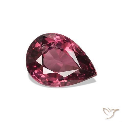 rodolita granada roxo avermelhado Natural 0.99ct, Formato de pêra, VS
