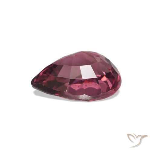 rodolita granada roxo avermelhado Natural 0.99ct, Formato de pêra, VS