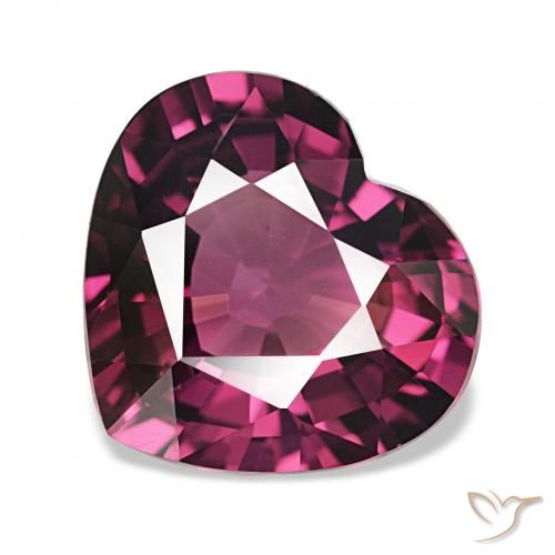 3.95ct Roxo profundo rodolita granada, Coração, VVS