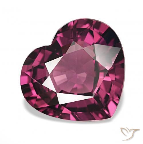 rodolita granada Roxo profundo Natural 3.95ct, Coração, VVS