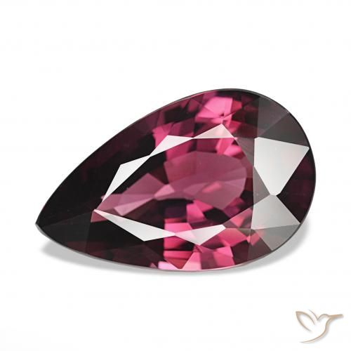 4.23ct Vermelho roxo rodolita granada, Formato de pêra, VVS